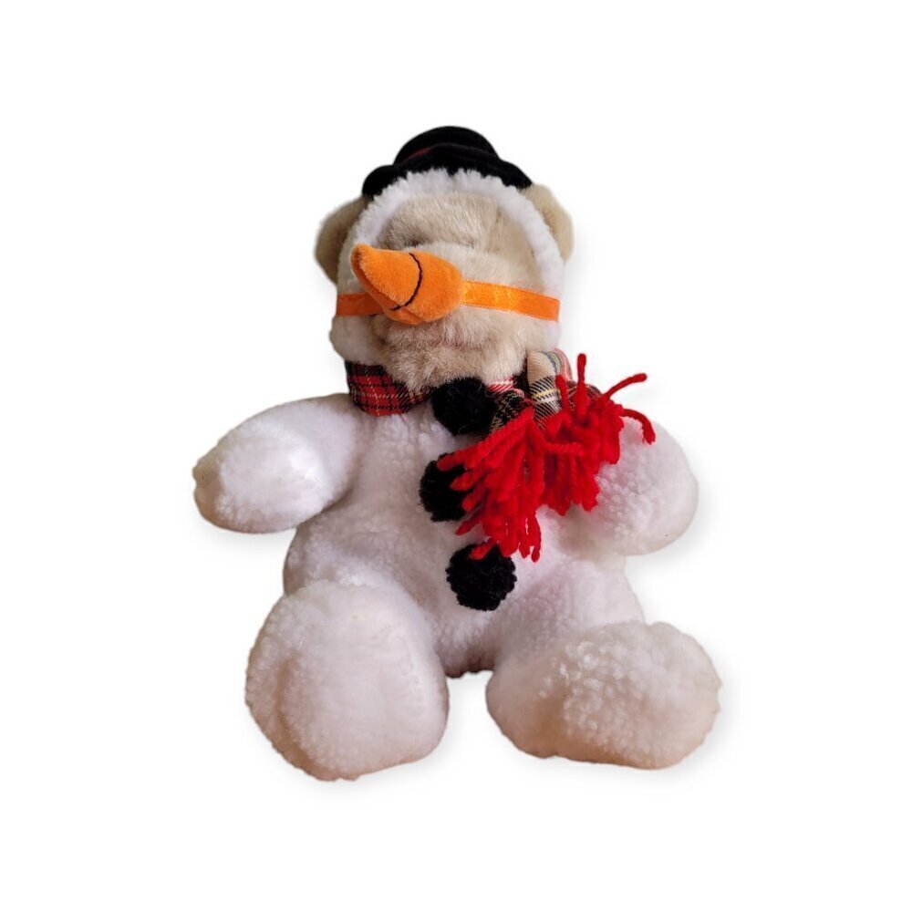 Vintage Starbucks Snowman Christmas Bear Plush 1990s Holiday Collectible Gifted